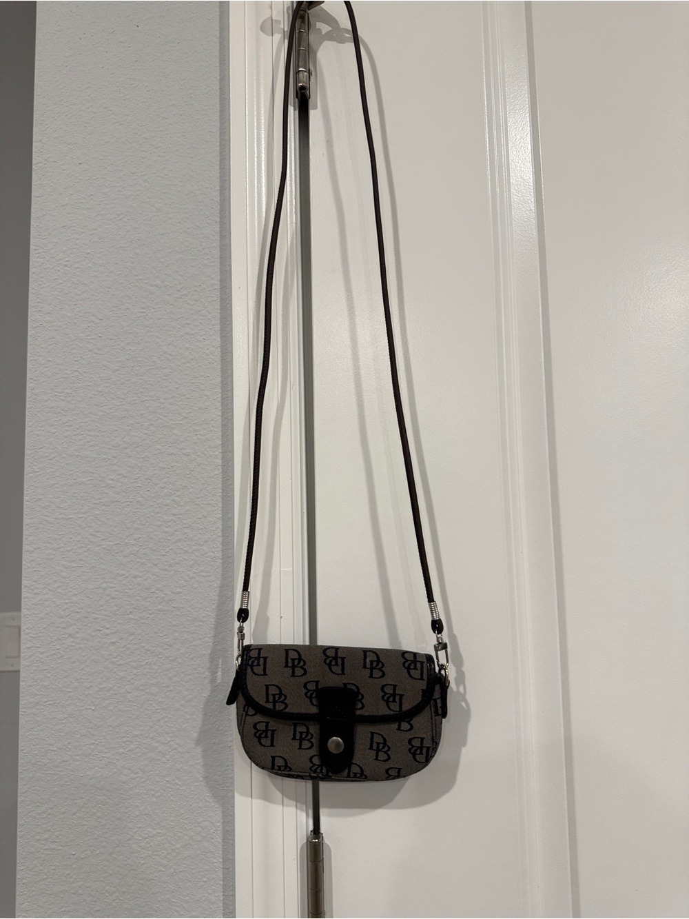 Dooney & Bourke Brown and Black Logo Crossbody